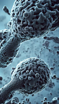 blue 3d rendering of a Zooxanthellae dinoflagellates Symbiosis