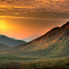 sunset in the mountains