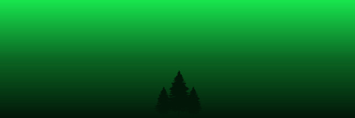 green landscape tree silhouette vector flat design illustration good for wallpaper, background, backdrop, design template and tourism design