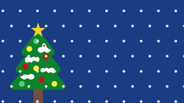 文鳥とクリスマスツリー　夜の雪の動画素材