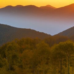 sunset in the mountains