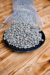 Green Bean arabica coffee ready for roasting