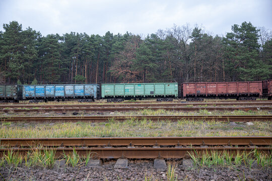 train on railway. Railway in Ukraine