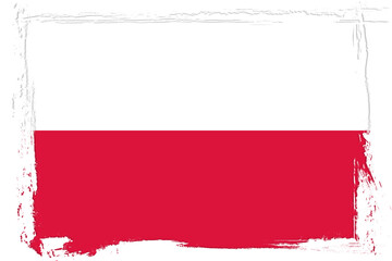 "Flaga Polski" - Flag of Poland, banner with grunge texture