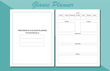Glance Planner KDP Interior