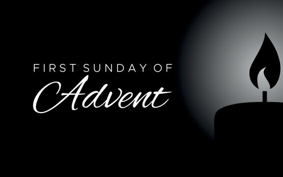 graphic image commemorating First Advent Sunday with copy space. vector base.