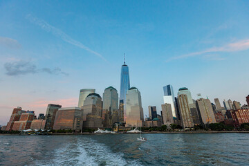 Sunset view of the New York City skyline