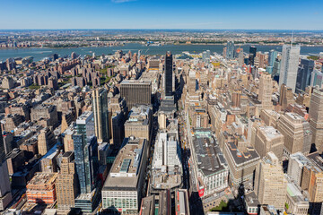 Aerial view of New York City cityscape