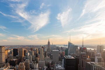 Aerial view of New York City cityscape