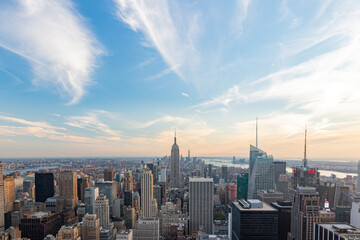 Aerial view of New York City cityscape