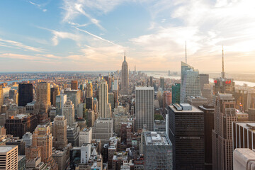 Aerial view of New York City cityscape
