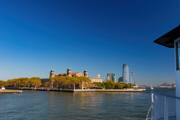 Sunny view of the New York City skyline
