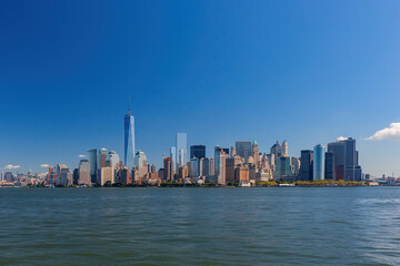 Fototapeta na wymiar Sunny view of the New York City skyline