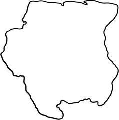 doodle freehand drawing of suriname map.