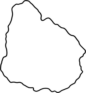 doodle freehand drawing of uruguay map.