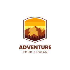 Mountain Adventure Emblem Logo Design