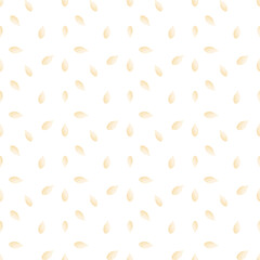 White sesame seed, vector seameless pattern.