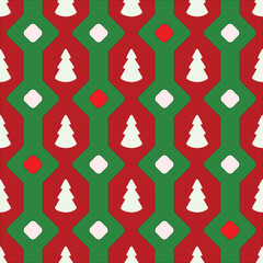 Christmas tree seamless vector pattern design