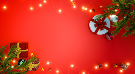 Merry Christmas and happy new year mockup, 3d illustration rendering