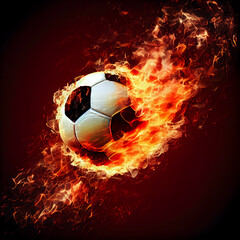Naklejka premium soccer ball in fire