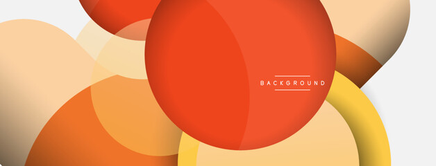 Vector round shapes circles minimal geometric background. Vector illustration for wallpaper banner background or landing page