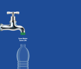 Save Water Save Life. Every drop matters. World water day concept. 3d rendering