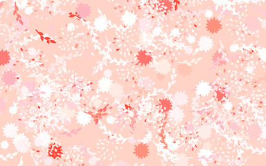 Light Red vector natural artwork with flowers, roses.