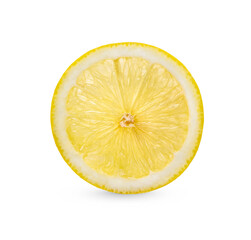 Fresh lemon sliced isolated on transparent background (.PNG)