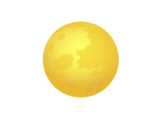 Golden yellow full moon icon, depicts as a full, cratered disc, completely illuminated by sun