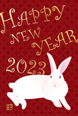 2023年_令和5年_卯年の年賀状テンプレート