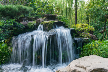 Naklejka premium 中華風の庭園