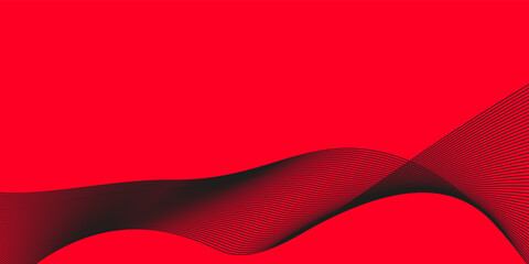 abstract black lines on red background. isolated vector graphic banner