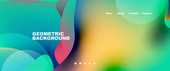 Flowing gradient colors and round elements and circles. Vector illustration for wallpaper, banner, background, leaflet, catalog, cover, flyer