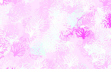 Fototapeta na wymiar Light Pink, Green vector doodle background with branches, leaves.