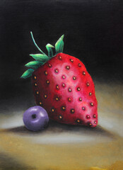 Plum strawberry and blueberry