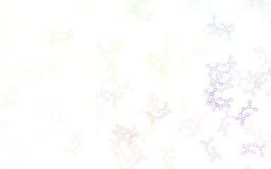Light Multicolor vector background with forms of artificial intelligence.