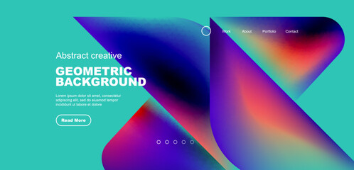 Liquid shapes with flowing gradient colors. Geometric circle round triangles. Vector illustration for wallpaper, banner, background, leaflet, catalog, cover, flyer