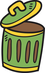 Hand Drawn rubbish bin illustration