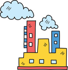 Hand Drawn industrial plant illustration