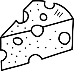 Hand Drawn triangular cheese illustration