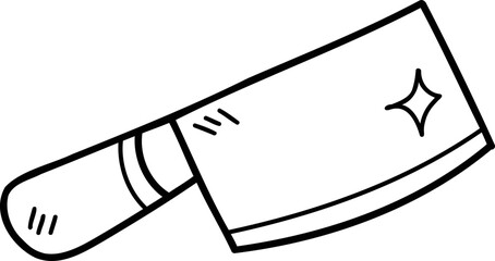 Hand Drawn chopping knife illustration