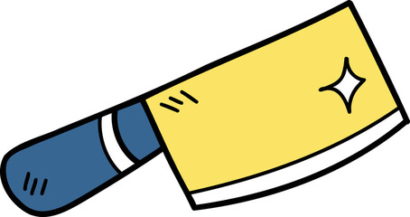 Hand Drawn chopping knife illustration