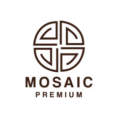 Monoline Mosaic Logo Design Vector illustration Luxury decoration symbol emblem