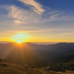 Obraz premium sunset in the mountains