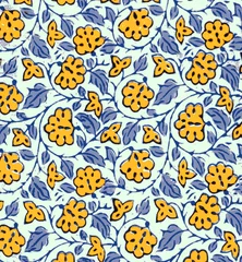 Rolgordijnen Ajrakh Pattern and block print Pattern and batik print Background digital printing textile pattern © Dhaval