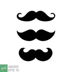 Old style mustaches icon set. Simple flat style. Cartoon, dad, mister, gentleman concept. Vector illustration isolated on white background. EPS 10.