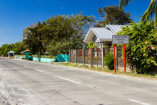 Empty rural road in the Philippines during the day