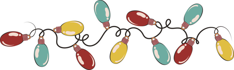 Christmas Lights Shine Icon Illustration Design Graphic Element

