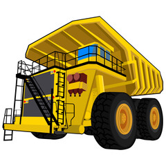 Dump truck flat design vector. Heavy equipment  vector illustration. 