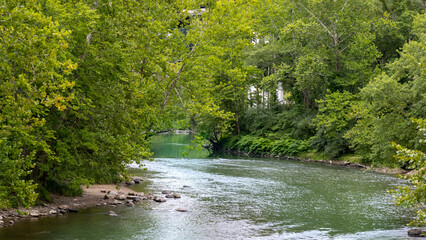 Scenic Cuyahoga river landscape in Ohio